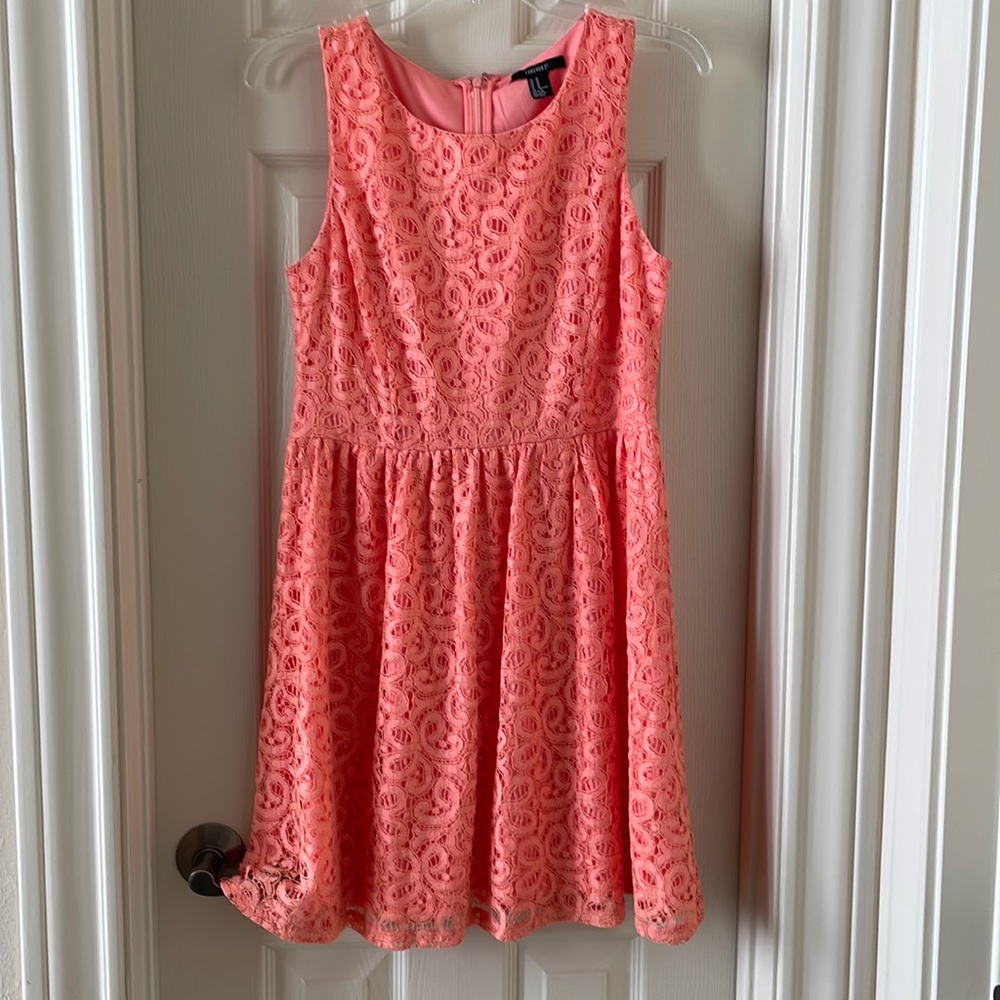 Forever 21 coral lace dress